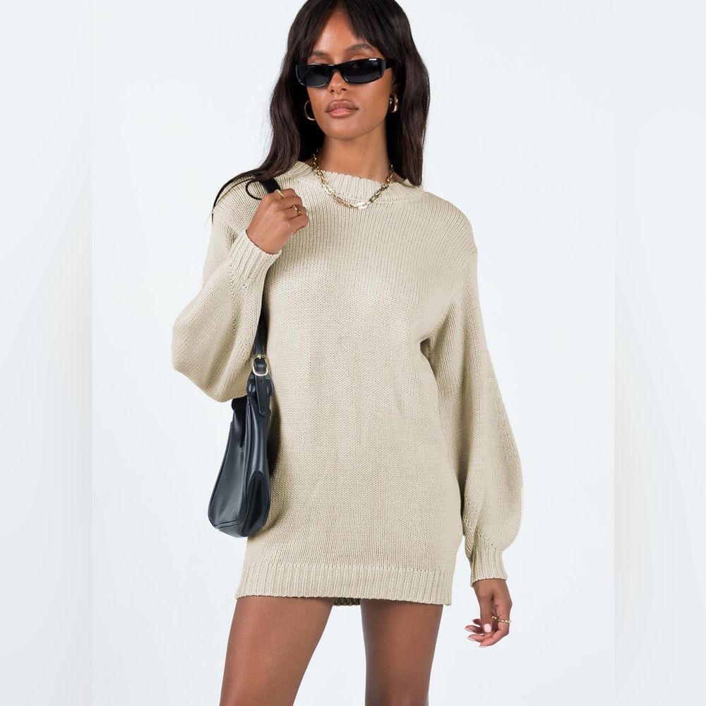 PRINCESS POLLY Harmony Balloon Sleeve Knit Mini Dress  4
